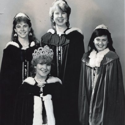 1986 Teresa Smith with her court Karen Heran, Maria Rawlings and Junior Princess Mary Day | Mary Nash-de-Villiers