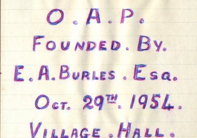 No.4 Branch O. A. P. Club Village Hall 1954