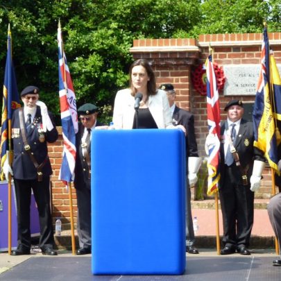 MP Rebecca Harris address the congregation | Janet Penn