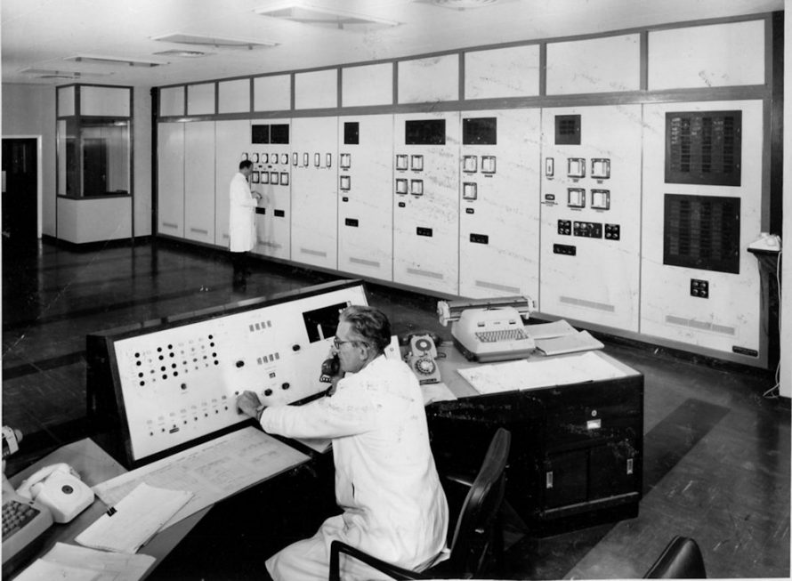 In the control room at the natural gas terminal, the flow of gas is regulated along the pipeline to reception points throughout England. | Echo Newspaper Archive