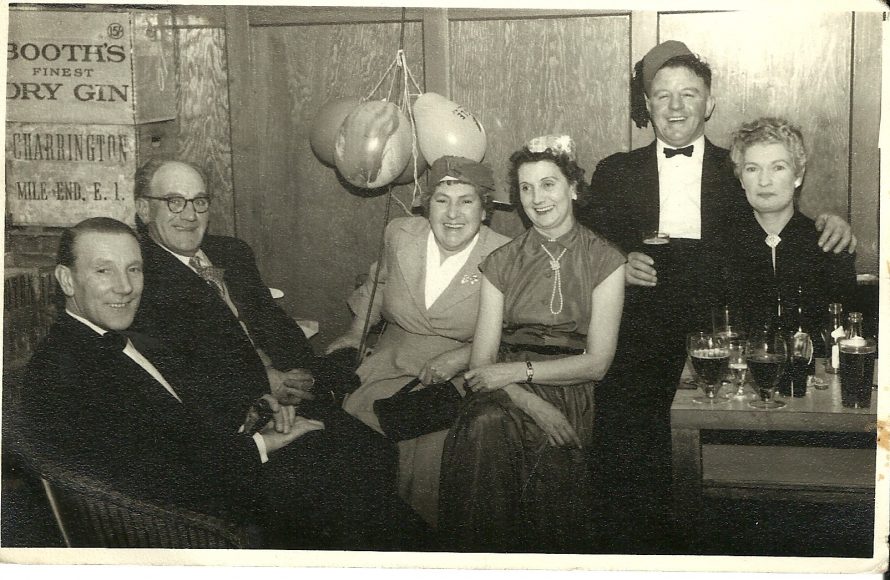 My grandad, Alfred Dick (second left) and nan Annie Dick (third from left), I believe that is Bill (?) and Peggy Simpson on the right. Possibly taken at the Kynochs club in the 50s. | Annette Hudson