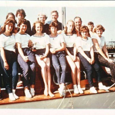 1963 Next to Madge in the back row is Roland Prout and Bernard Griffith. Front left are the two Prout sisters Tina? and Angela with Pat next then Marion Robinson | Pat Hunt