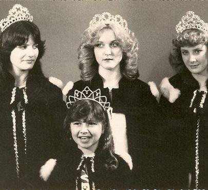 Susan Brewer c1980 with Princesses Deborah Wilmott, Margaret Costello and Junior Princess Kim Guzzan