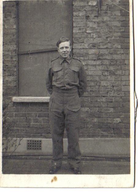 my father Edward George Fogg taken on Settlers (thorney bay camp) Estate about 1948