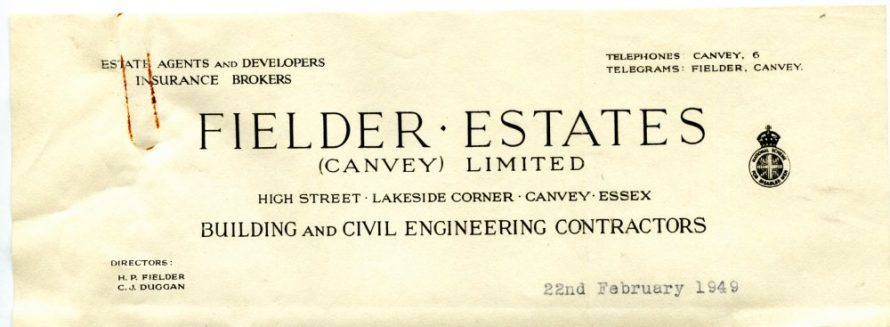 Fielder Estates letter heading